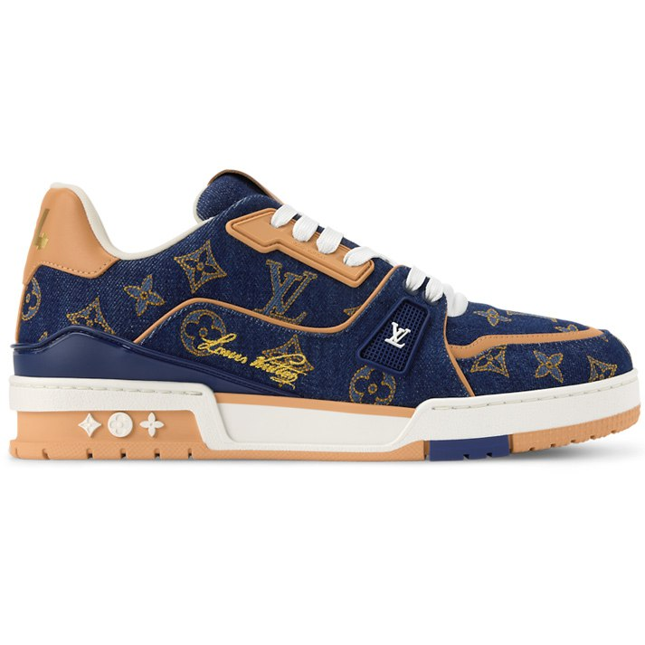 Louis Vuitton LV Trainer Sneaker Blue Denim & Calf Leather