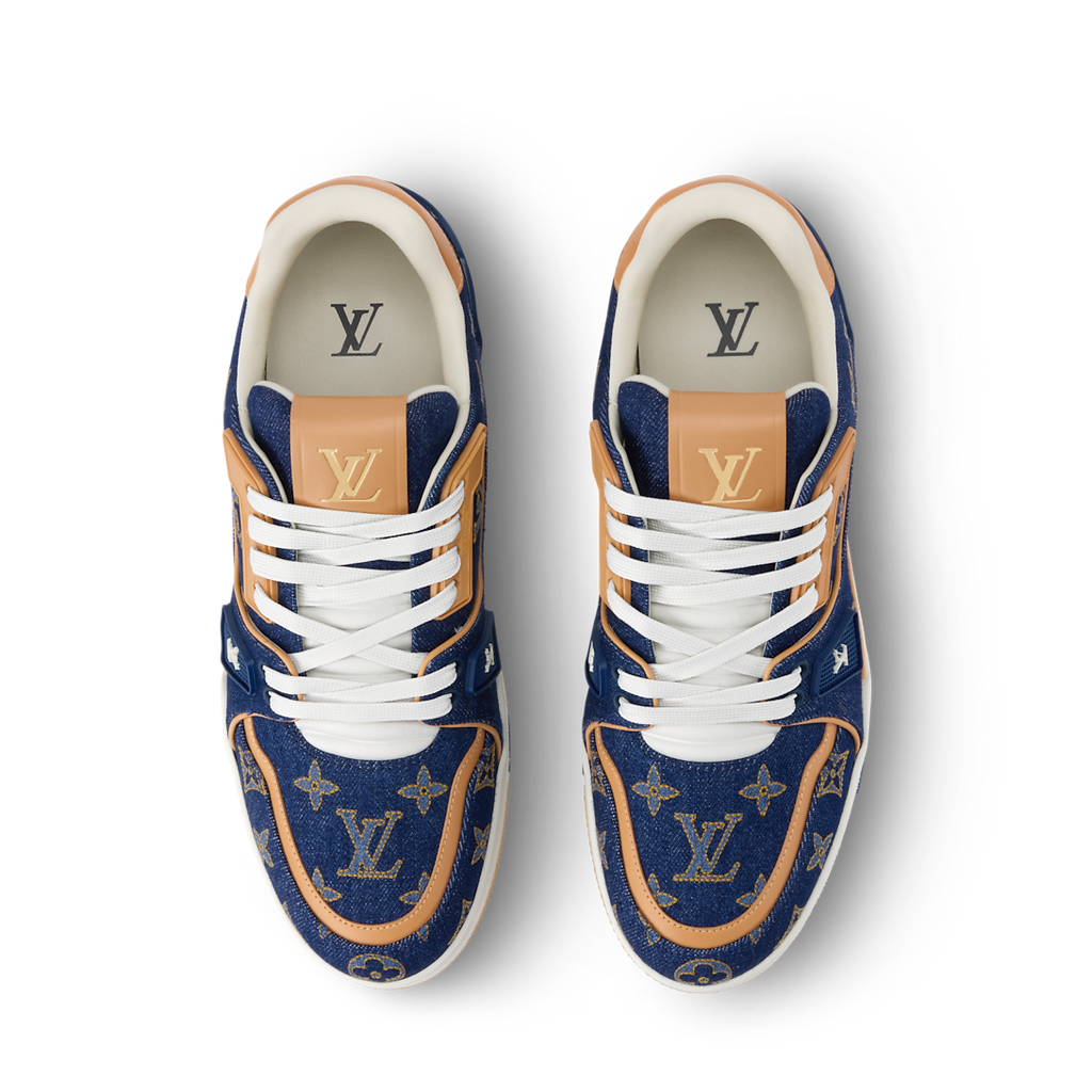 Louis Vuitton LV Trainer Sneaker Blue Denim & Calf Leather