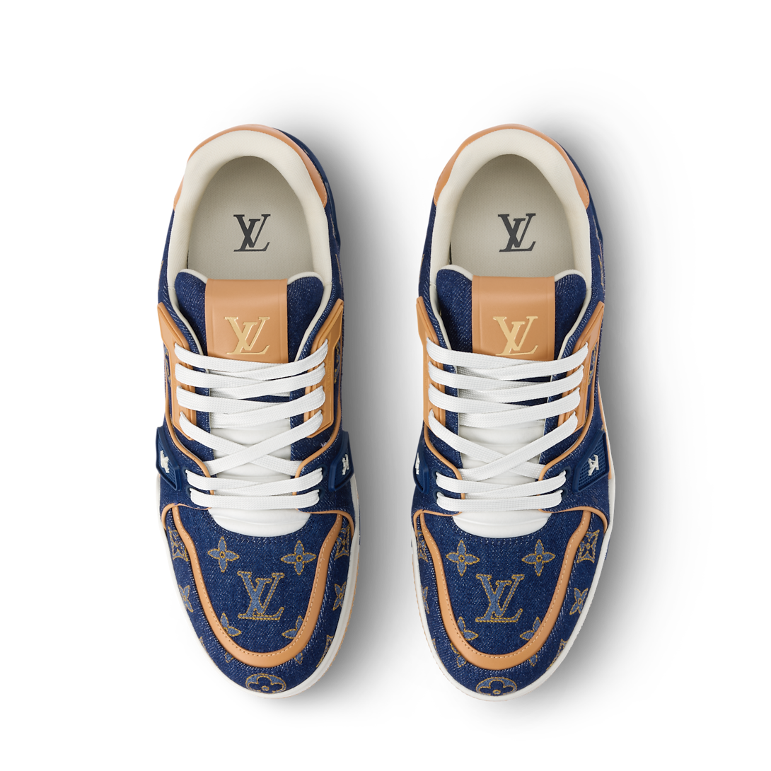 Louis Vuitton LV Trainer Sneaker Blue Denim & Calf Leather
