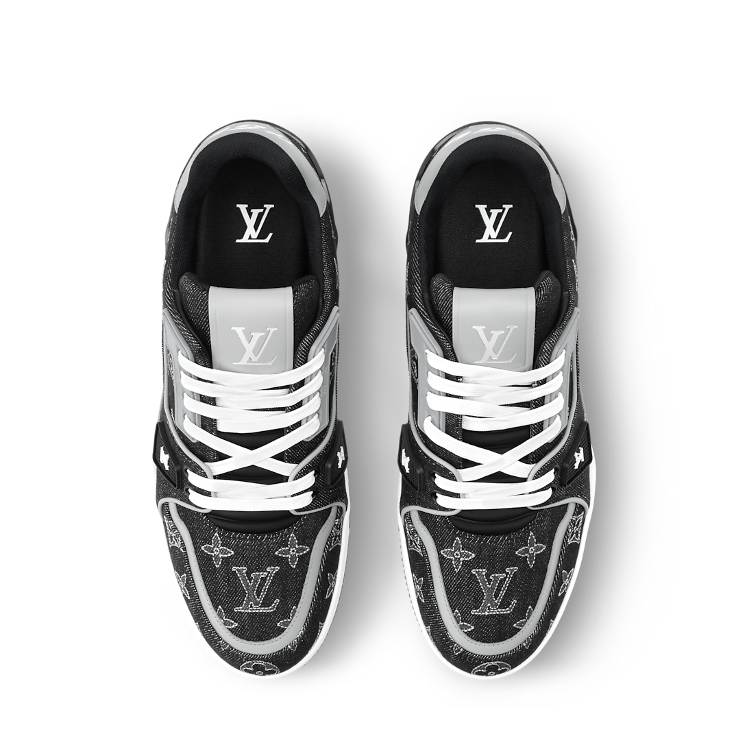 Louis Vuitton LV Trainer Sneaker Black Denim & Calf Leather