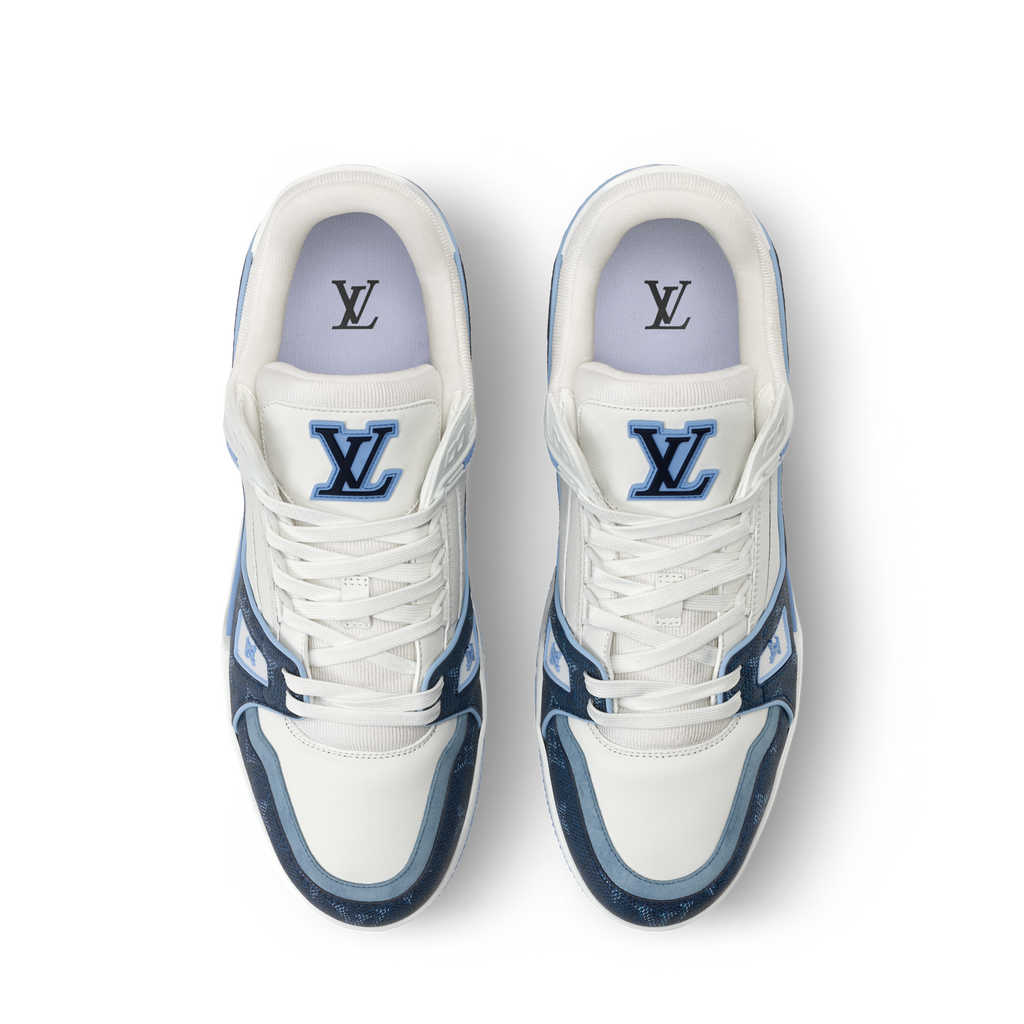 Louis Vuitton LV Trainer Navy Blue Monogram Leather Sneaker