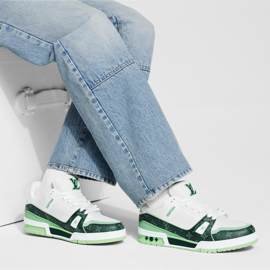 Louis Vuitton LV Trainer Sneaker ‘Denim Monogram green ’