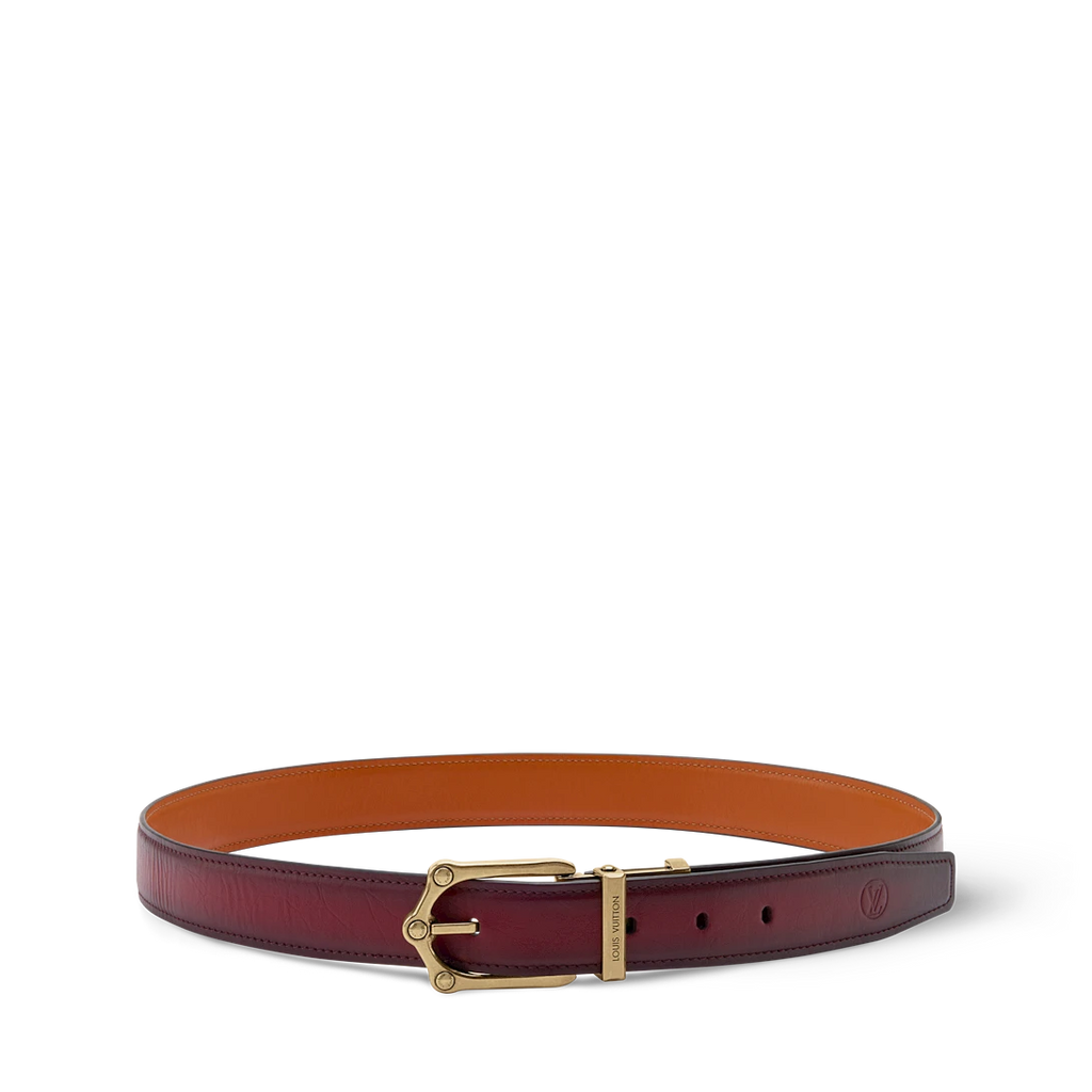 LV FROG PATINATED 30mm double-sided belt Bordeaux