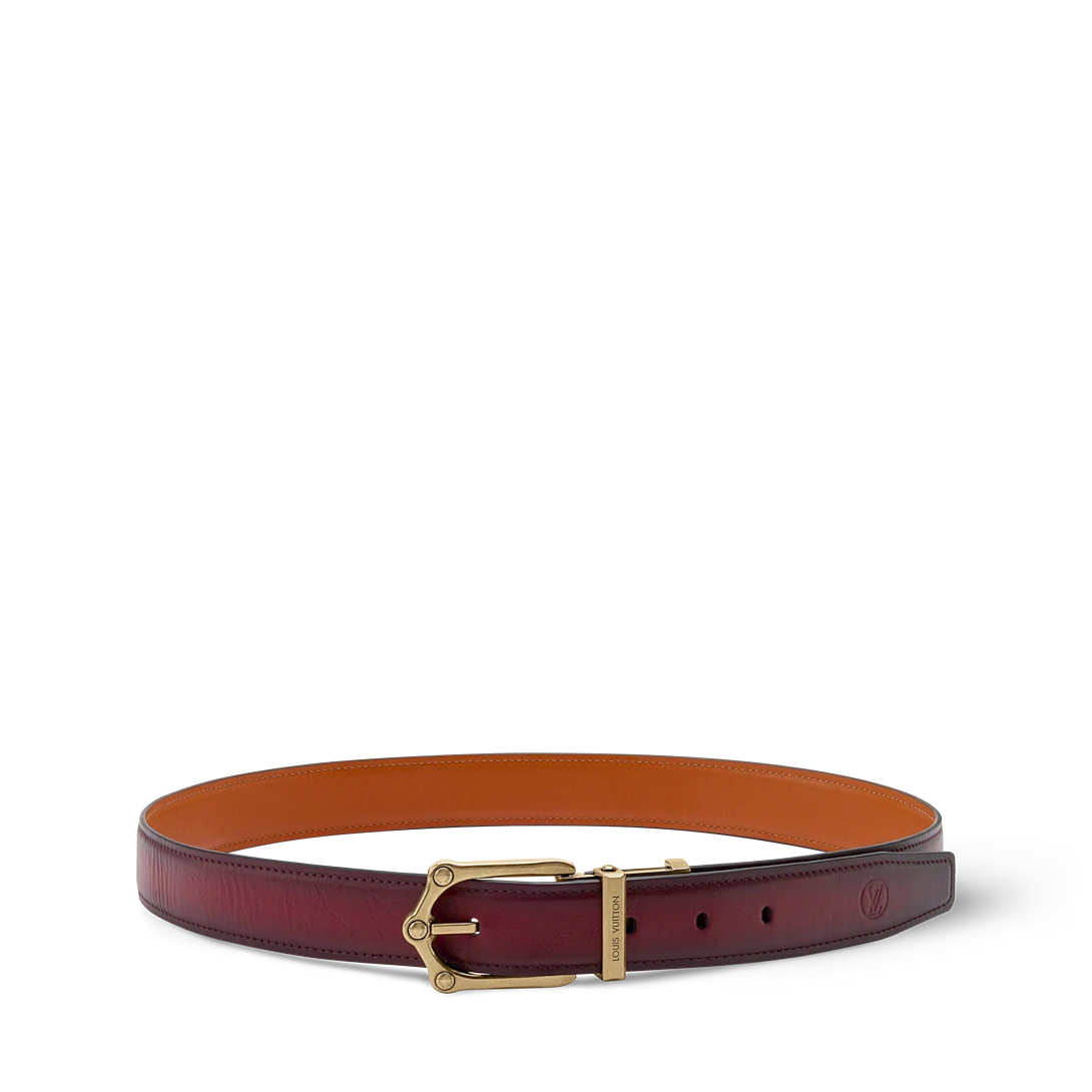 LV FROG PATINATED 30mm double-sided belt Bordeaux