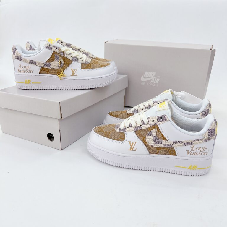 Louis Vuitton x Nike Air Force 1 White Brown