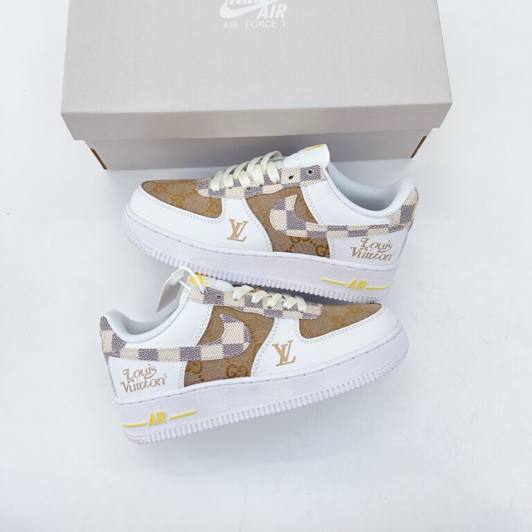 Louis Vuitton x Nike Air Force 1 White Brown