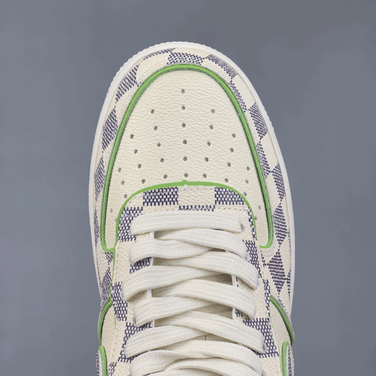 Louis Vuitton x Nike Air Force 1 – Damier Green Outline