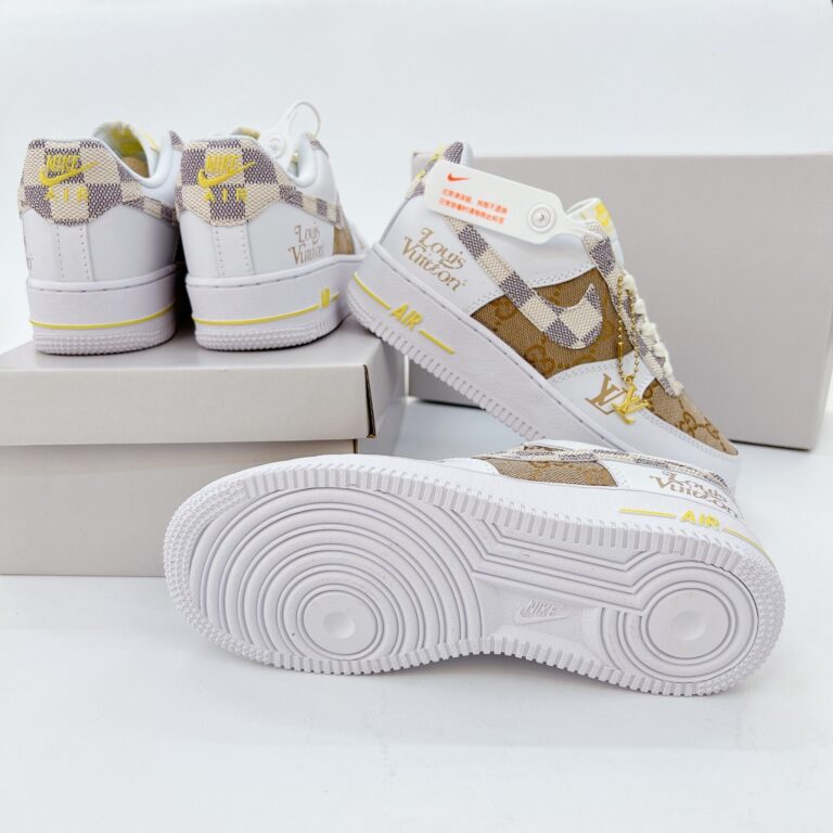 Louis Vuitton x Nike Air Force 1 White Brown