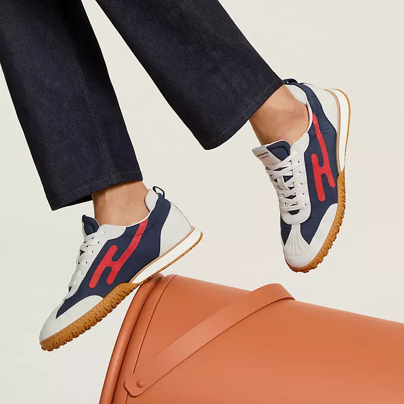 Hermès Jet sneaker Marine rouge Cinétique blanc