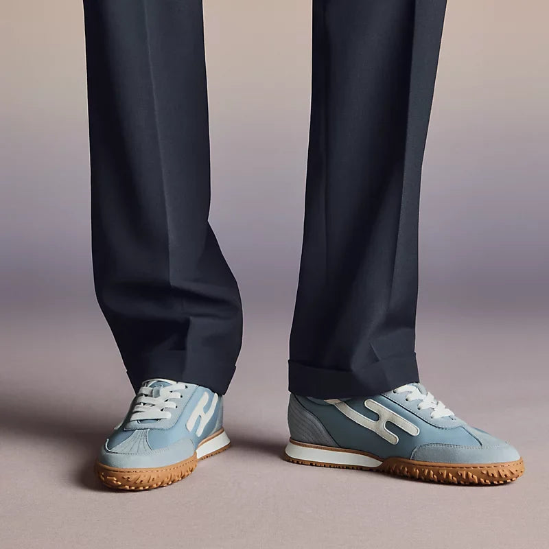 Hermès Jet sneaker Bleu Galet blanc