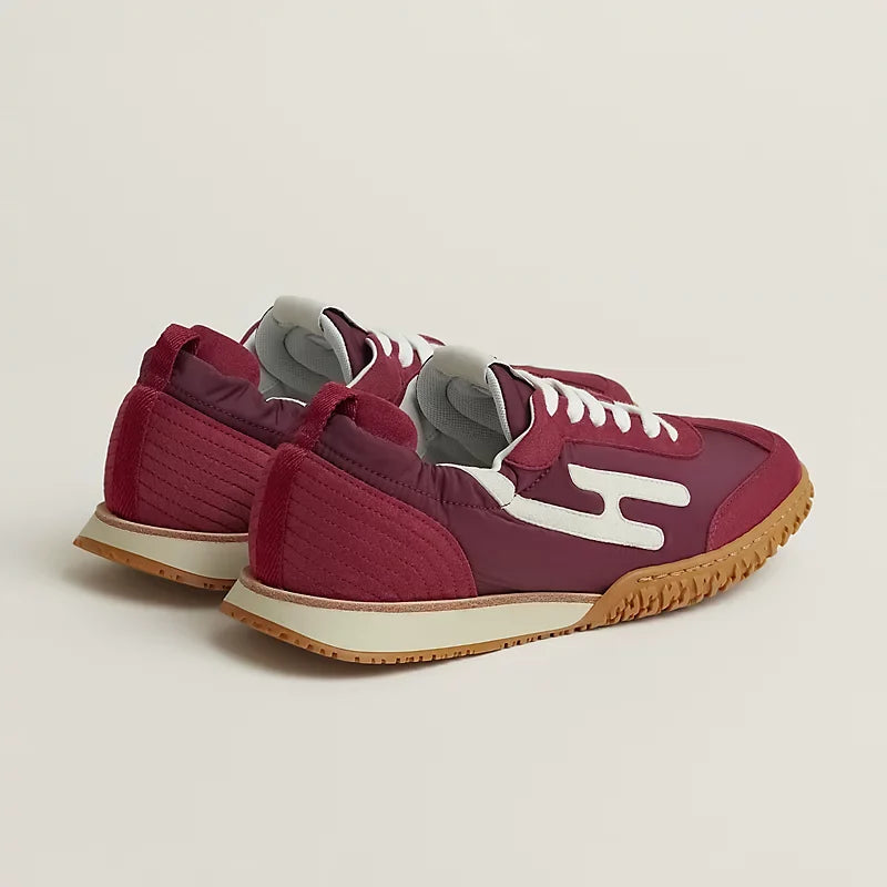Hermès Jet sneaker Rose Lie De Vin blanc