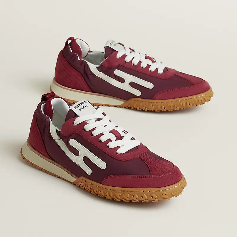 Hermès Jet sneaker Rose Lie De Vin blanc