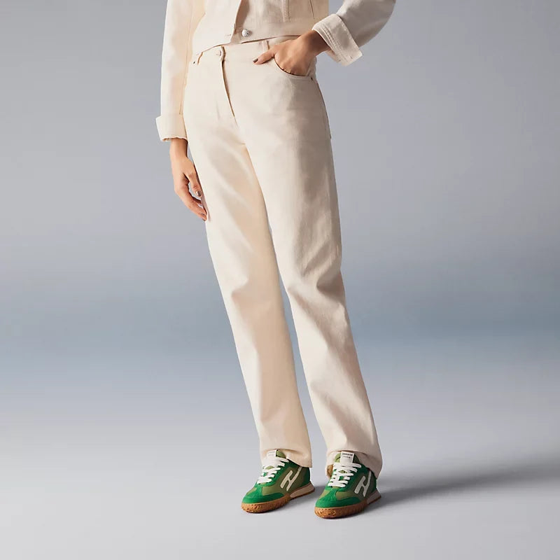 Hermès Jet sneaker Vert Jungle blanc