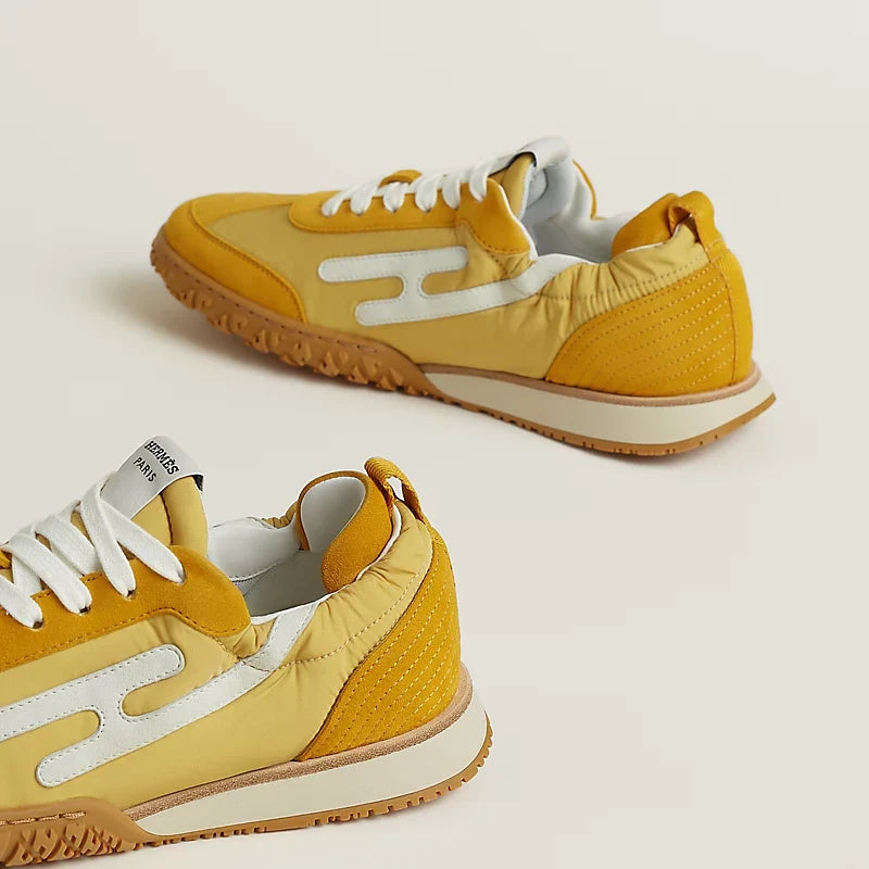 Hermès Jet sneaker Jaune Sésame blanc