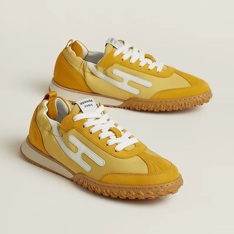Hermès Jet sneaker Jaune Sésame blanc