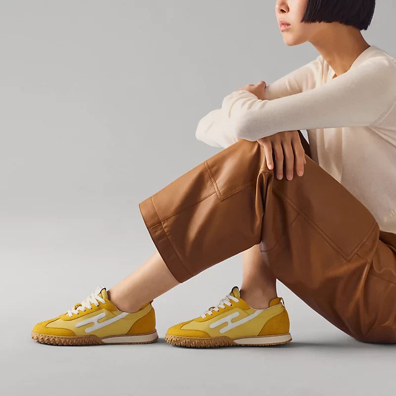 Hermès Jet sneaker Jaune Sésame blanc