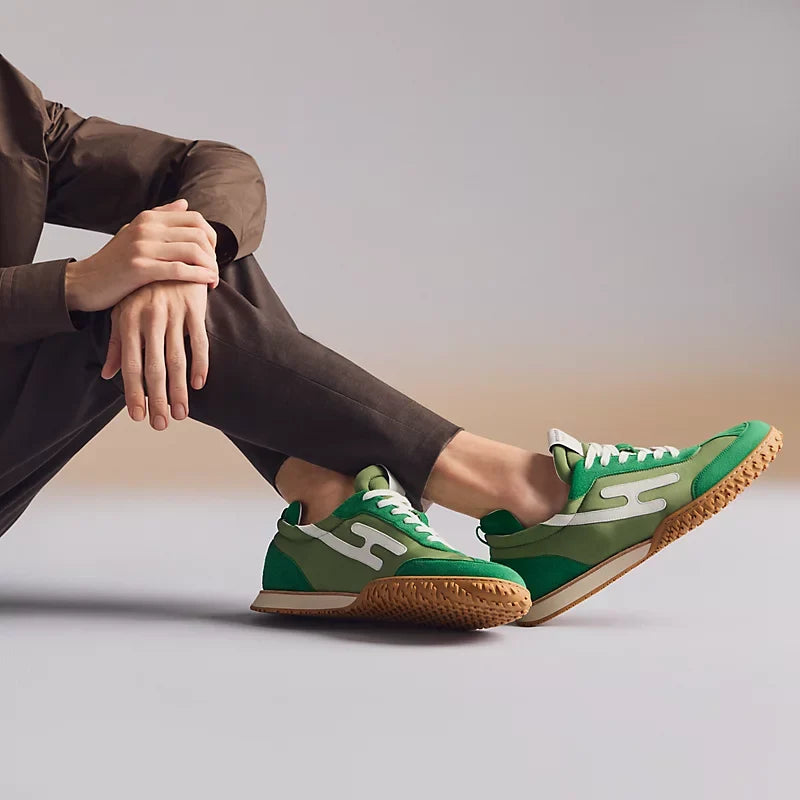 Hermès Jet sneaker Vert Jungle blanc