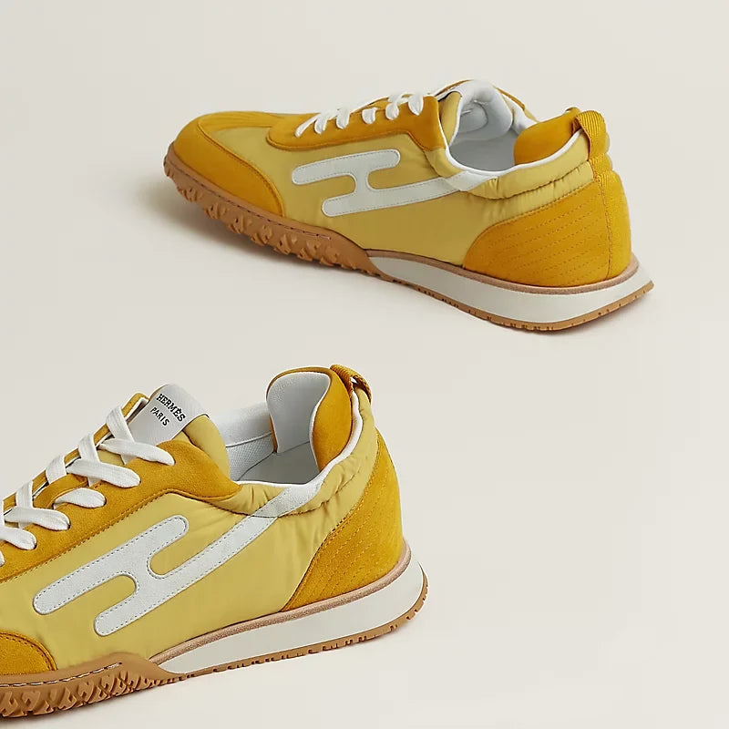 Hermès Jet sneaker Jaune Sésame blanc