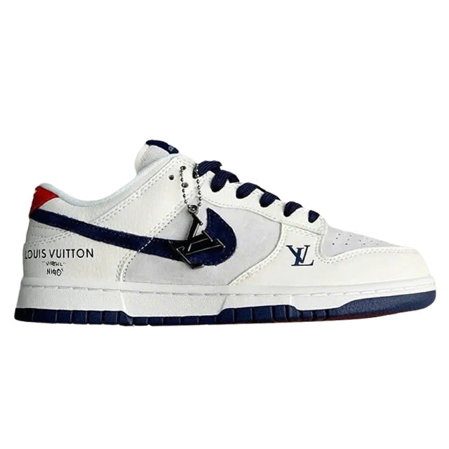 Louis Vuitton x Nike Air Jordan 1 Low 'Deep Blue' (Dunk Low Custom)