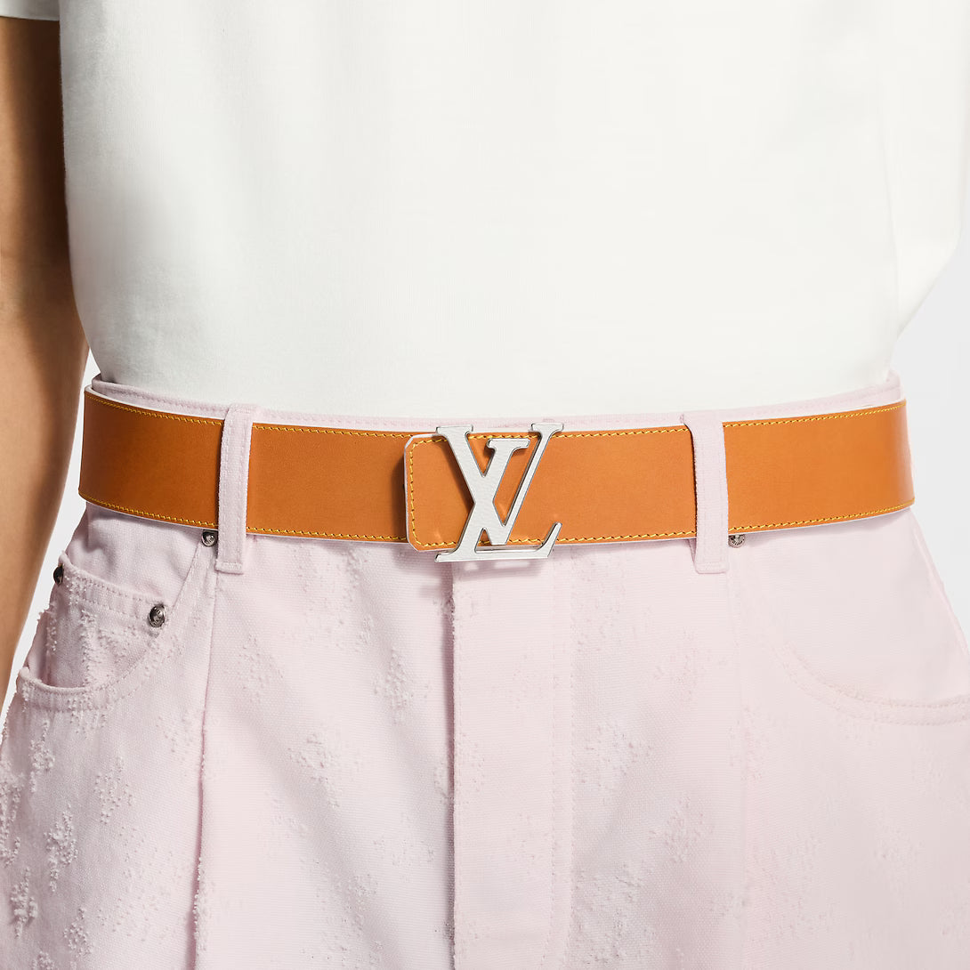 LV Initiales Monogram Reflective 40mm Reversible Belt Grey