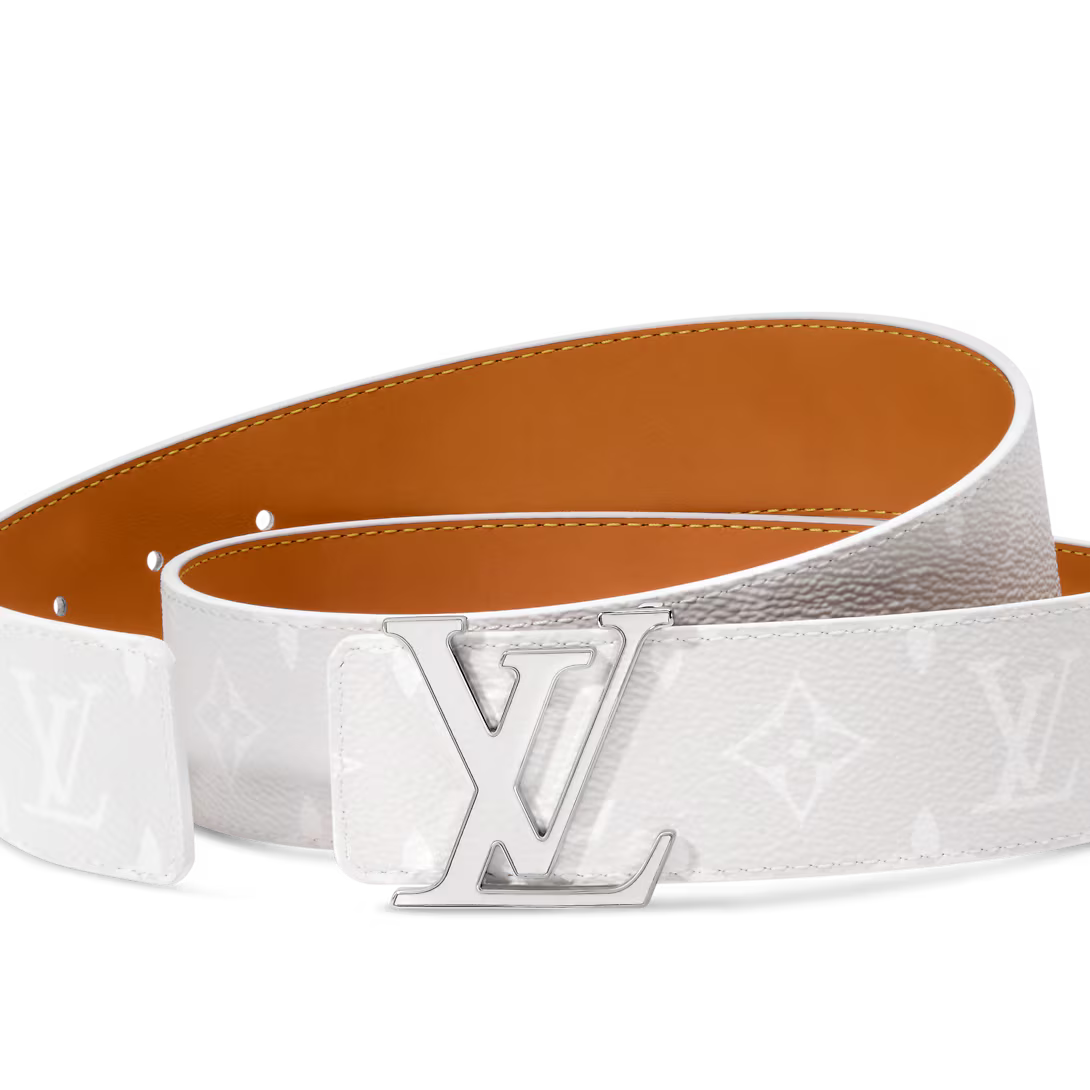 LV Initiales Monogram Reflective 40mm Reversible Belt Grey