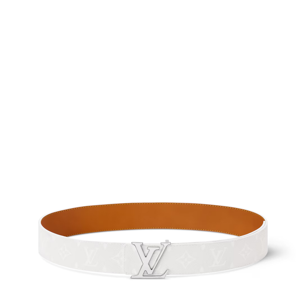 LV Initiales Monogram Reflective 40mm Reversible Belt Grey