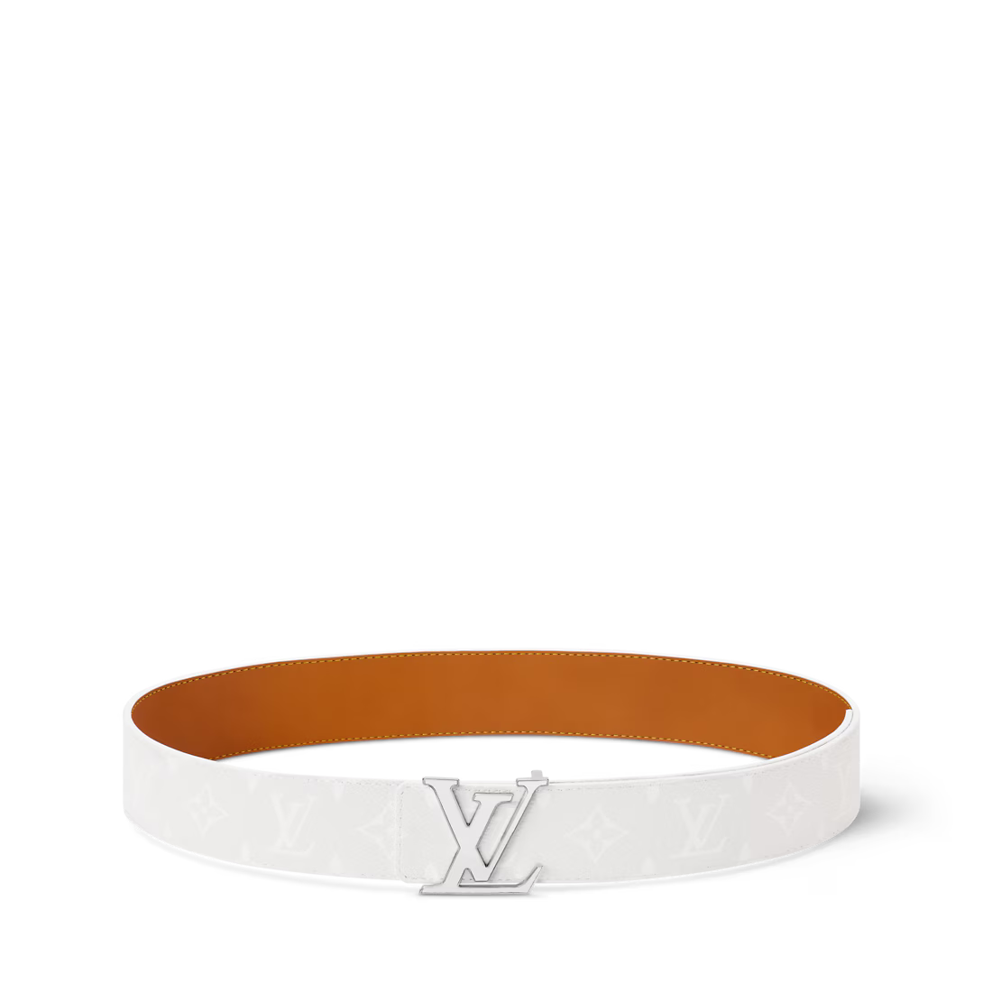 LV Initiales Monogram Reflective 40mm Reversible Belt Grey