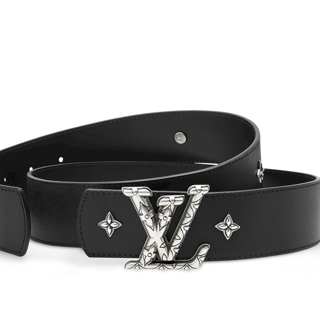 LV DIMENSION DRIFT FLOWER STUDS 40mm double-sided belt Black