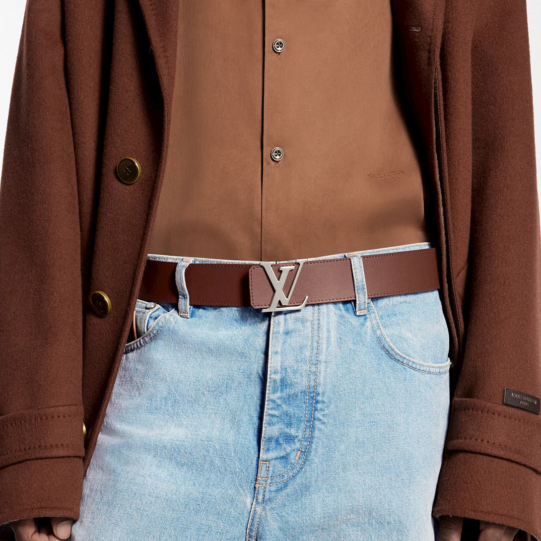 LV INITIALES MONOGRAM PIGMENT 40mm double-sided belt Brown