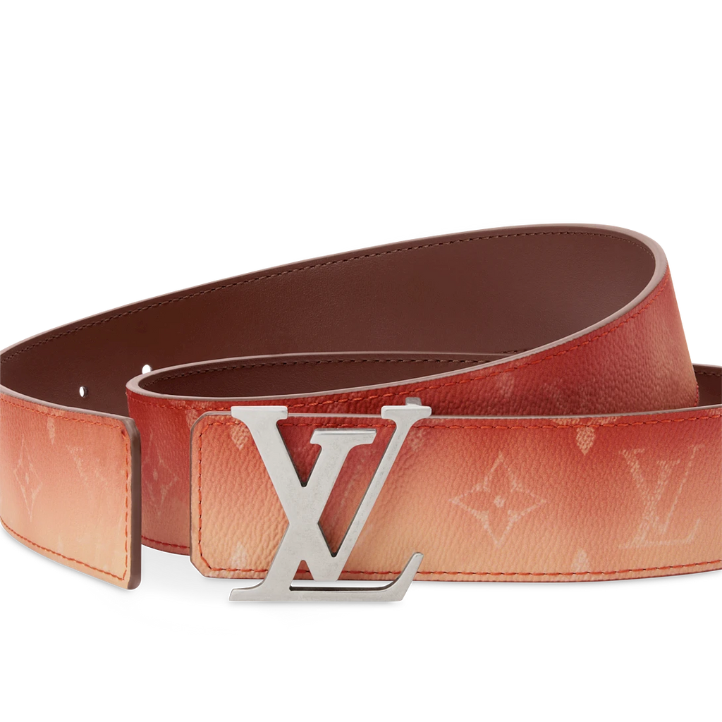 LV INITIALES MONOGRAM PIGMENT 40mm double-sided belt Brown