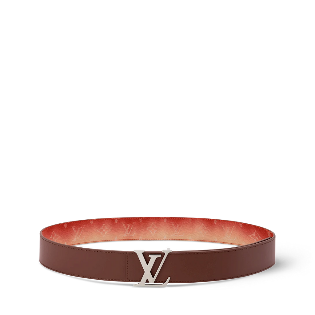 LV INITIALES MONOGRAM PIGMENT 40mm double-sided belt Brown