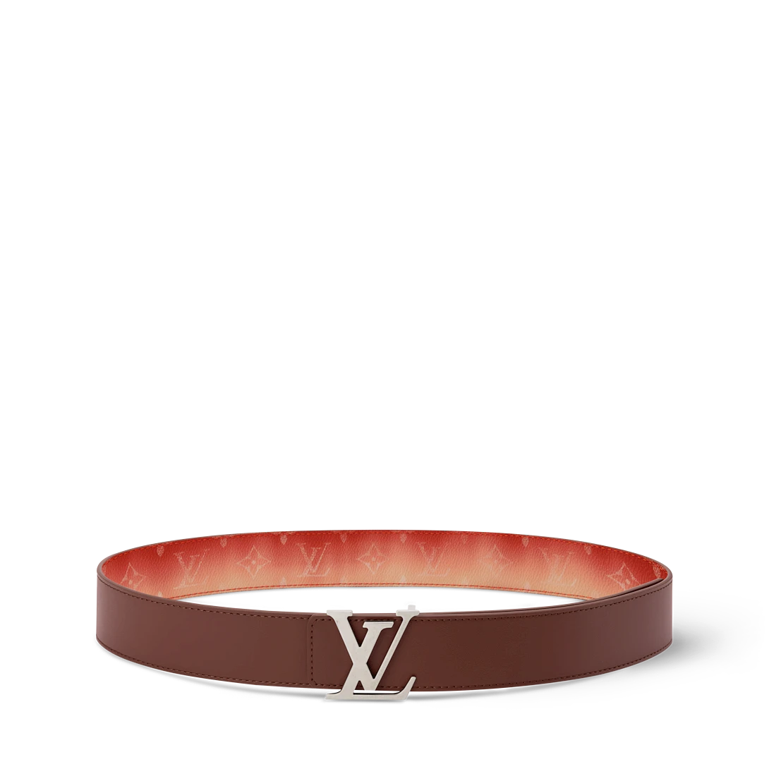 LV INITIALES MONOGRAM PIGMENT 40mm double-sided belt Brown