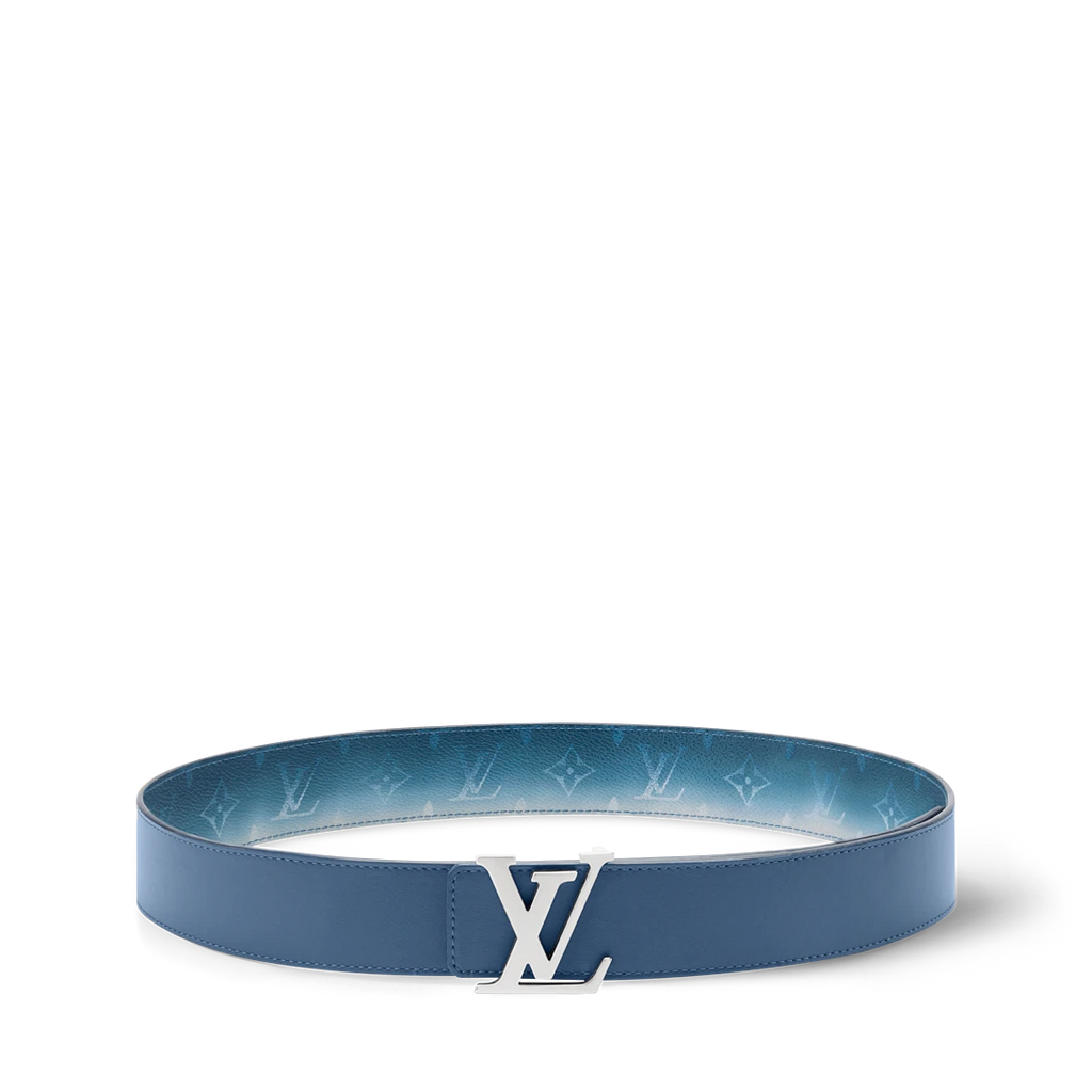 LV INITIALES MONOGRAM PIGMENT 40mm double-sided belt Blue