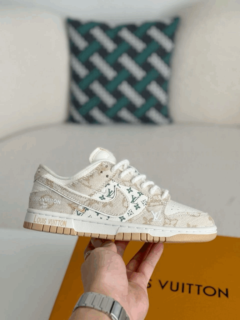 Nike Air Jordan 1 x LV Beige Monogram Edition (Dunk Low Custom)