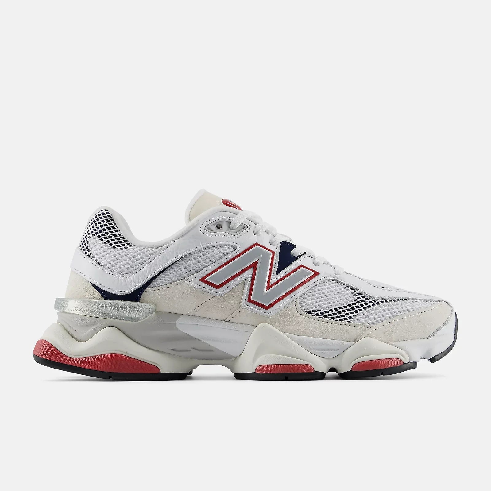 New Balance 9060 WHITE with SHADOW RED