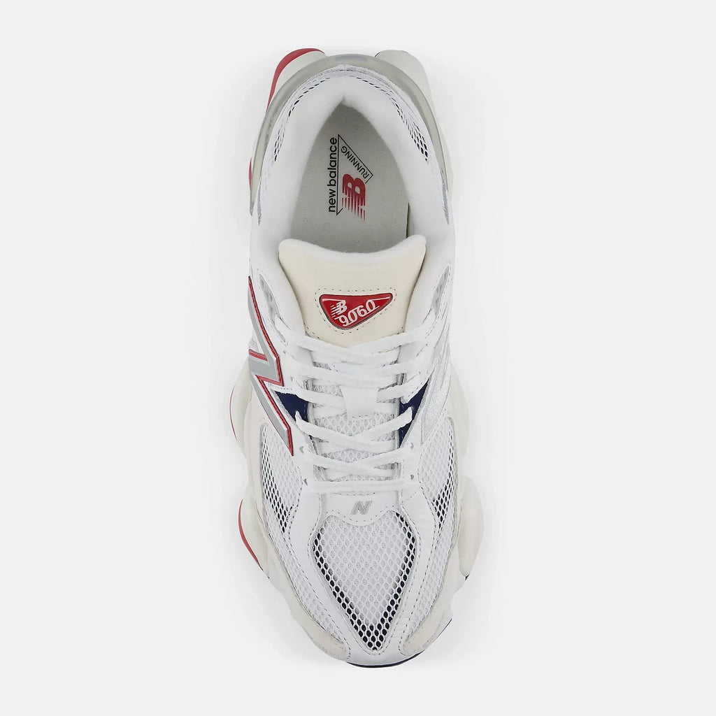 New Balance 9060 WHITE with SHADOW RED