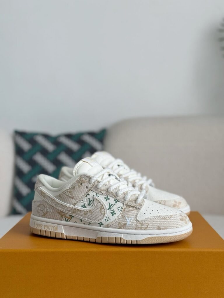 Nike Air Jordan 1 x LV Beige Monogram Edition (Dunk Low Custom)